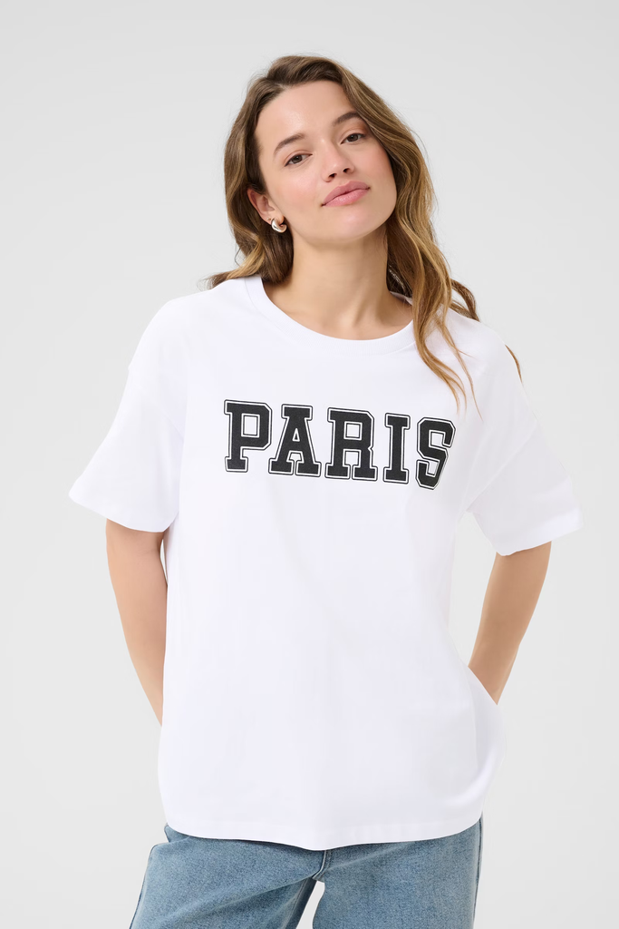 KAFFE - "KAADELINA" WIT T-SHIRT (XS)