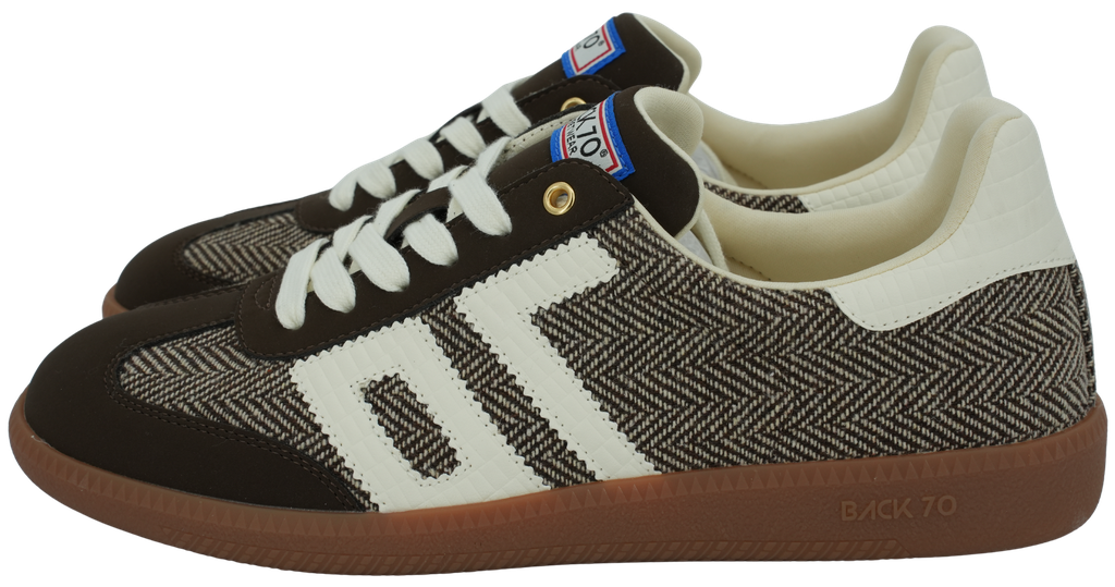 BACK70 - BRAUNE SNEAKERS „CLOUD“ MIT CHEVRONS (36)