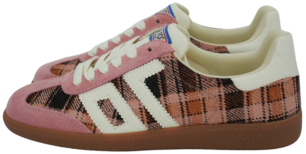 BACK70 - BASKETS "CLOUD" TARTANS ROSES ET MARRONS