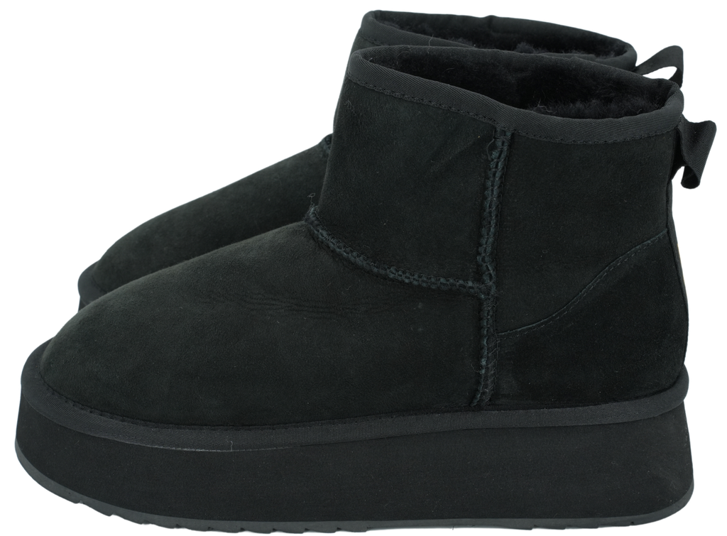 HOOR - BLACK HIGH FUR BOOTS