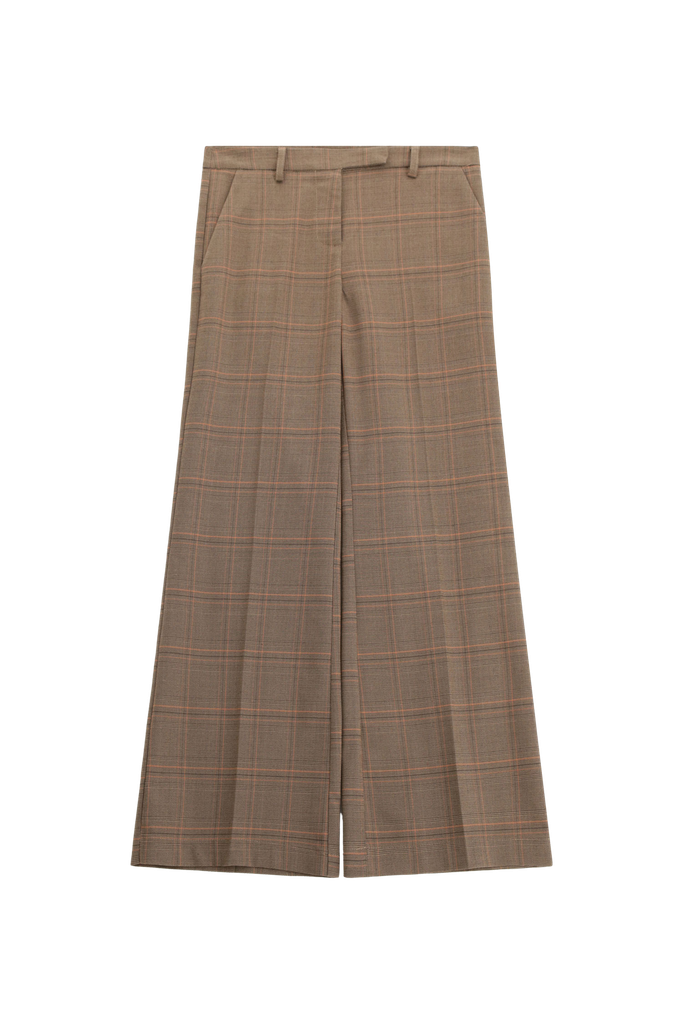 IMPERIAL - PANTALON TARTAN BEIGE ET ORANGE