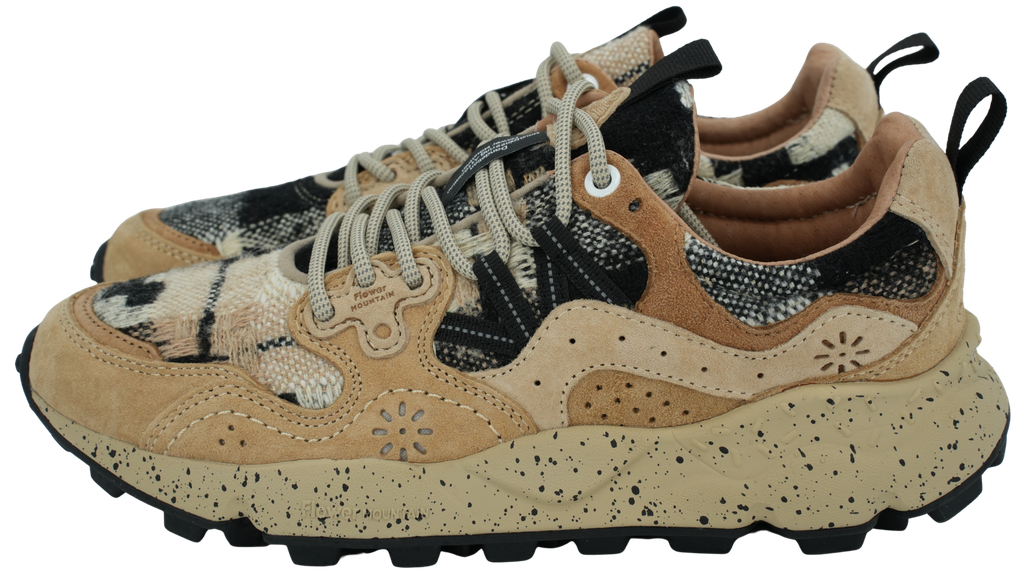 FLOWER MOUNTAIN - BEIGE EN ZWARTE "YAMANO 3" SNEAKERS