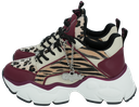 BUFFALO - "BINARY GLAM" BURGUNDY AND LEOPARD SNEAKERS