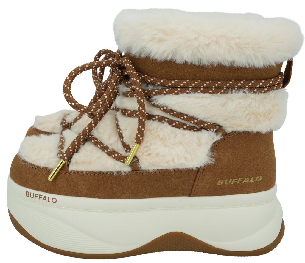 BUFFALO - SNEEUWBOOTS "ORCUS" COGNACS EN CRÈMES