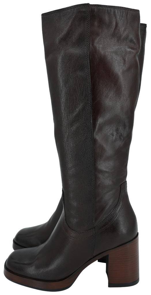 MJUS - BRAUNE „MICAELA“-STIEFEL MIT ABSATZ