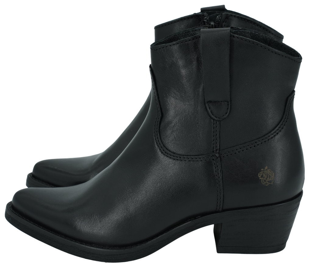 APPLE OF EDEN - BOOTS WESTERN "EVIE" CUIR NOIRE
