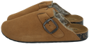 ISOTONER - CAMEL LEATHER FUR-LINED CLOGS
