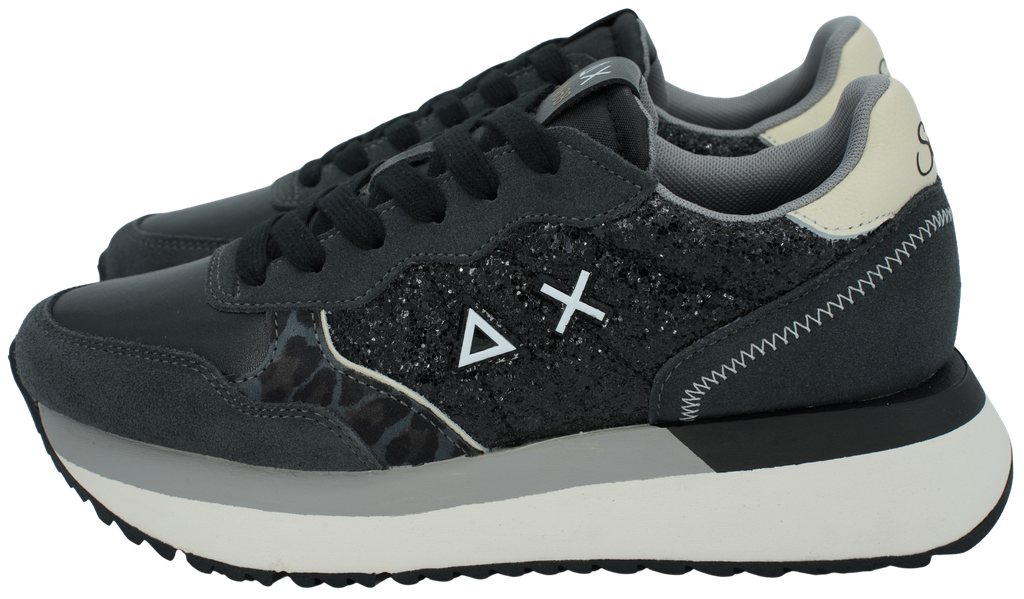 SUN68 - GRIJZE "BIG ALLY GLITTER" SNEAKERS