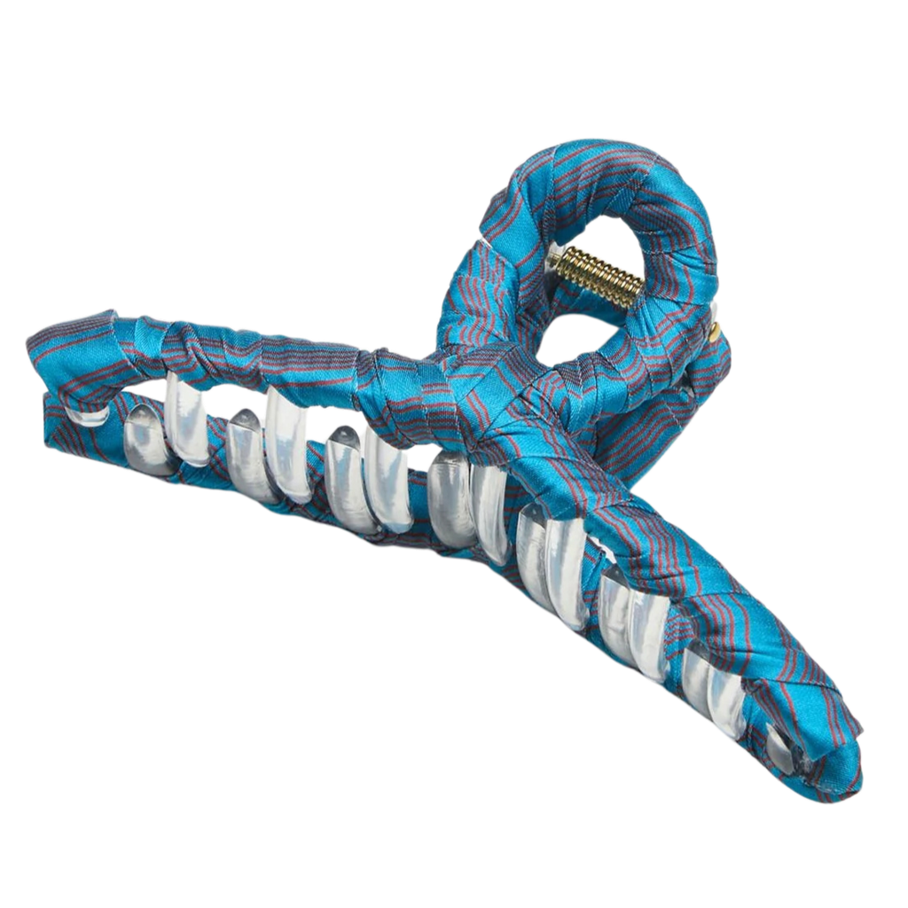 BECKSÖNDERGAARD - PINCE À CHEVEUX "STRIPY LUSTER" BLEUE