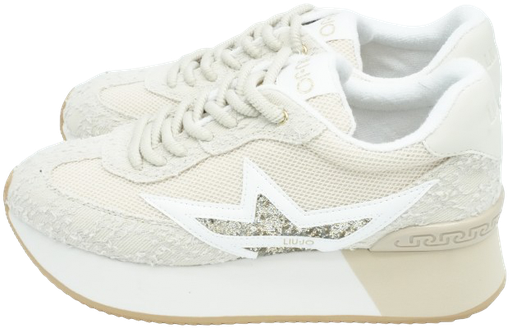 LUI JO - "DREAMY 03" BEIGE PLATFORM SNEAKERS