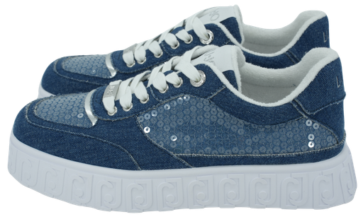 LUI JO - „LOVELY 01“ JEANS-SNEAKER MIT PAILLETTEN