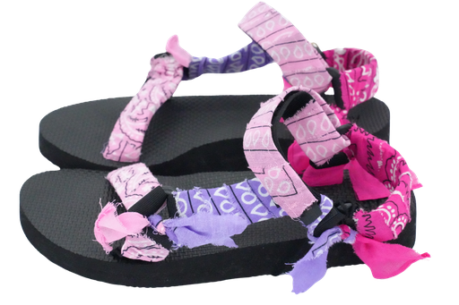 ARIZONA LOVE - PINK AND PURPLE "TREKKY" SANDALS