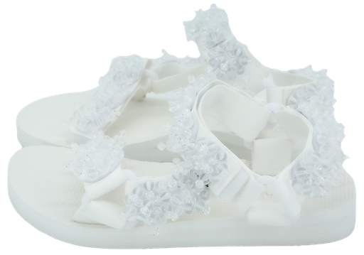 ARIZONA LOVE - "TREKKY CRYSTAL" WHITE SANDALS
