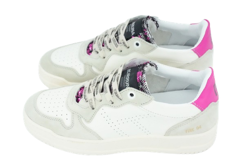 KIRRUNA - WITTE EN ROZE "FIRE 04" SNEAKERS