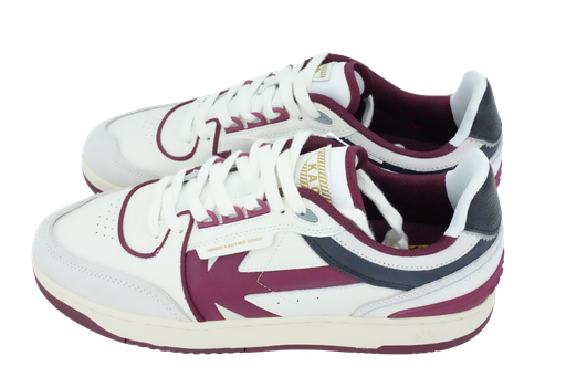 KAOTIKO - BASKETS "BOSTON" BLANCHES ET BORDEAUX