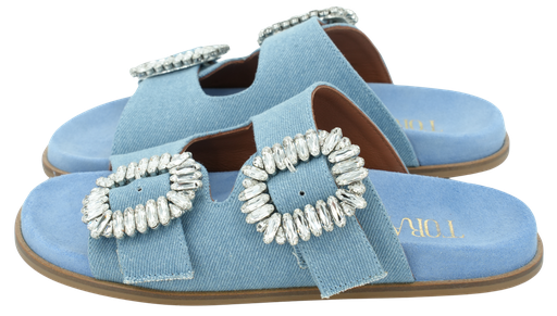 TORAL - DENIM-SANDALEN MIT ZWEI RIEMEN