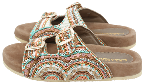LAZAMANI - TWO-STRAP PEARL MULES