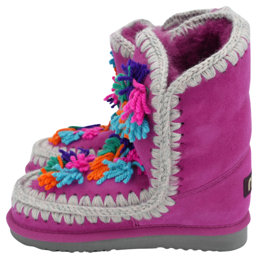 MOU - BOOTS FOURRÉES ROSE FLUO POUR ENFANT