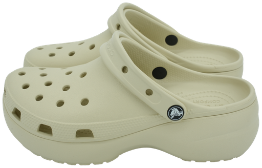 CROCS - KLASSIEKE BEIGE KLOMPEN MET PLATFORM