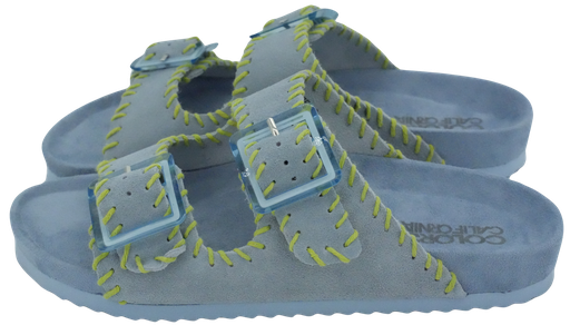 COLORS OF CALIFORNIA - BLAUE WILDLEDERSANDALEN