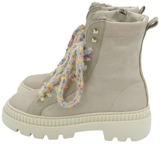 MÉLINÉ - BEIGE LAARS MET KLEURRIJKE VETERS