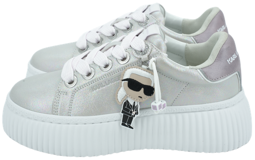 KARL LAGERFELD - BASKETS "KREEPER LO" ARGENTÉES/LILAS