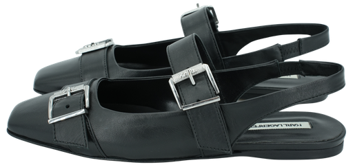 KARL LAGERFELD - "KONNIE" DOUBLE STRAP FLAT SANDALS