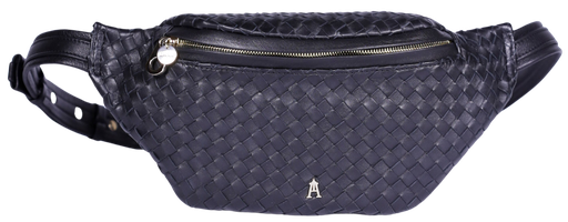 CRAIE STUDIO - BLACK BRAIDED LEATHER BELT BAG