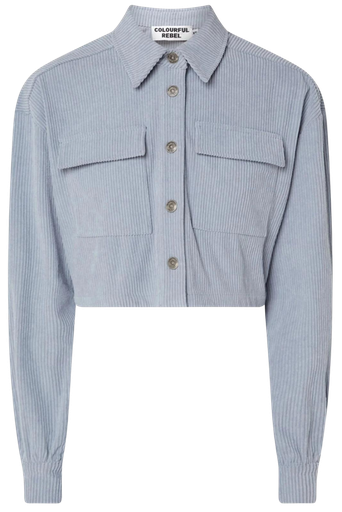 COLOURFULREBEL - ZACHT BLAUWE CORDUROY KORTE BLOUSE