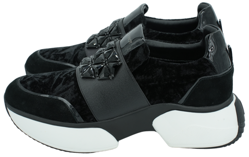 JEANNOT - SCHWARZE SNEAKERS MIT PERLEN