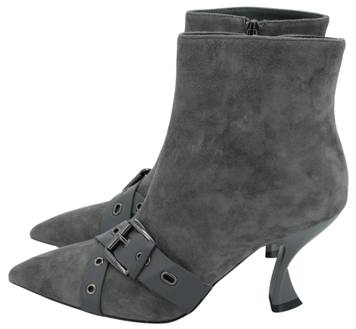 JEANNOT - MAUSGRAUE STIEFEL MIT ABSATZ