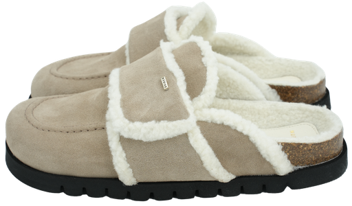 NUBIKK - BONT “TEDDY CHUNKY FUR” TAUPE KLOMPEN