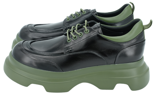 JEANNOT - SCHWARZER SNEAKER MIT GRÜNER SOHLE