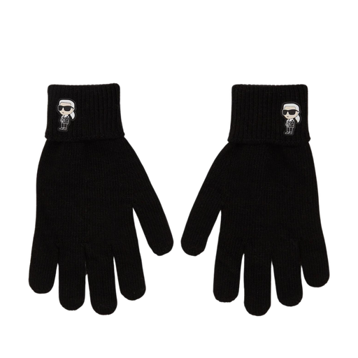KARL LAGERFELD - ZWARTE "K/IKONIK" GEBREIDE HANDSCHOENEN