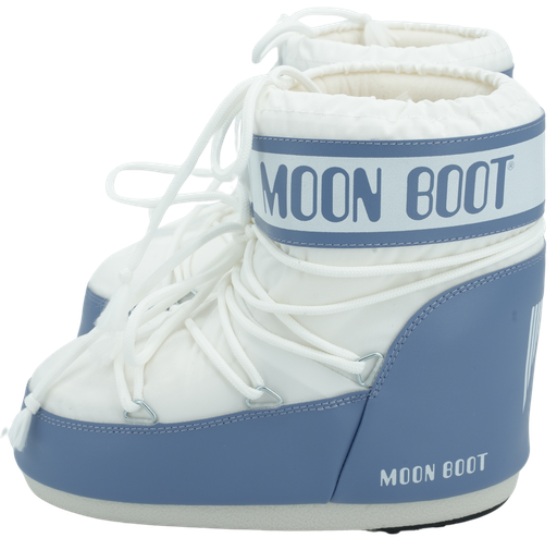 MOON BOOT - BOTTES ICON LOW EN NYLON BLEUES/BLANCHES