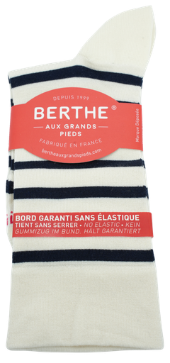 BERTHE AUX GRANDS PIEDS - CHAUSSETTES EN SOIE RAYÉES