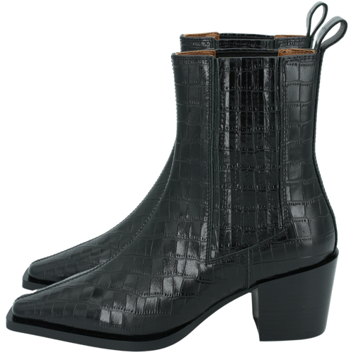 MI/MAI - BOTTINES CHELSEA "JANE II" NOIRES CROCOS