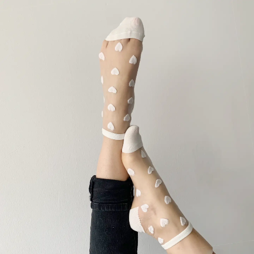 SOCKETTE - TRANSPARENT HEART SOCKS