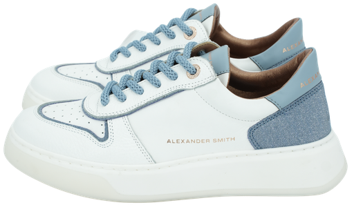 ALEXANDER SMITH - BASKETS "HARROW" BLANCHES ET BLEUES