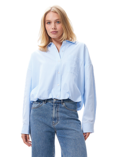CATWALK JUNKIE - BLAUW GEVOERD OVERHEMD