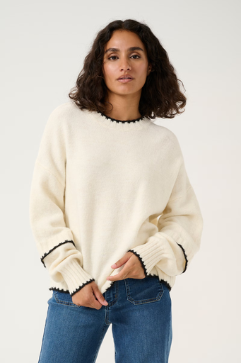 KAFFE - PULL EN MAILLE "KAVILLI" BLANC CASSÉ