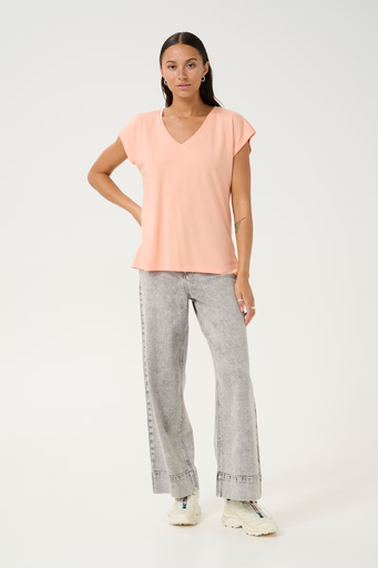 KAFFE - T-SHIRT „KALISE“ PFIRSICH