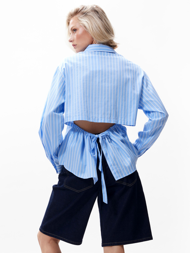 CATWALK JUNKIE - BLAU GEFÜTTERTES HEMD, RÜCKEN OFFEN