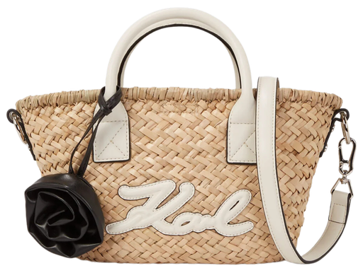 KARL LAGERFELD - PANIER "K/SIGNATURE" RAFFIA