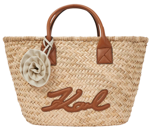 KARL LAGERFELD - GRAND PANIER "K/SIGNATURE" RAFFIA