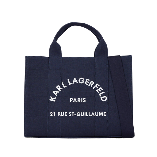 KARL LAGERFELD - CABAS CARRÉ DE TAILLE MOYENNE "RUE ST-GUILLAUME" BLEU MARINE