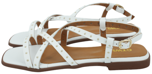 CTWLK - WEISSE SANDALEN AUS "SAMT"