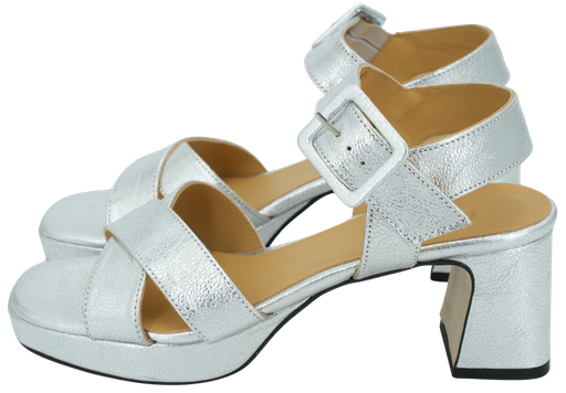 CTWLK - SILBERNE „AMOUSCH“ HIGH HEEL SANDALEN