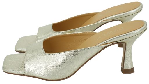 CTWLK - GOLDENE MULES „AMAURY“ MIT ABSATZ
