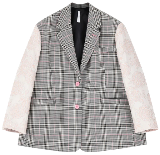 IMPERIAL - GRAU-ROSA KARIERTER BLAZER